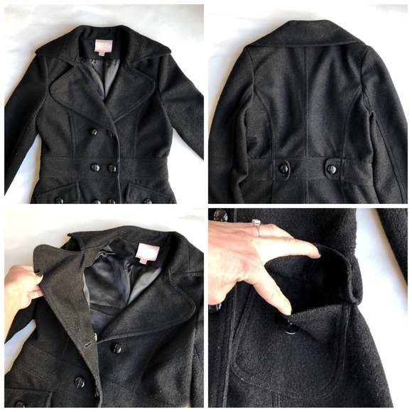 Romeo & Juliet Couture Wool Blend Pea Coat - Picture 6 of 7